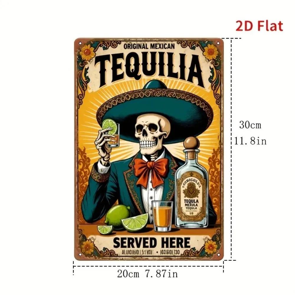 Tequila Flat Metal Wall Art 2D Tin Sign Home Bar Bedroom Decor 20x30cm