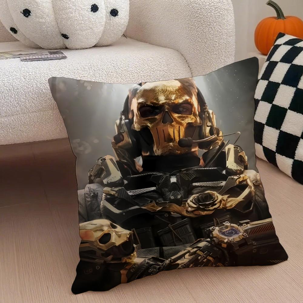 Cool Tactical Chinese Game D-Delta Force Cushion Cover Throw Pillow Cover Hidden Button Durable Polyester Chair Cushion