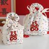 Colorful Dots Print Gifts Packing Bag Portable Candy Drawstring Bag Outdoor Events