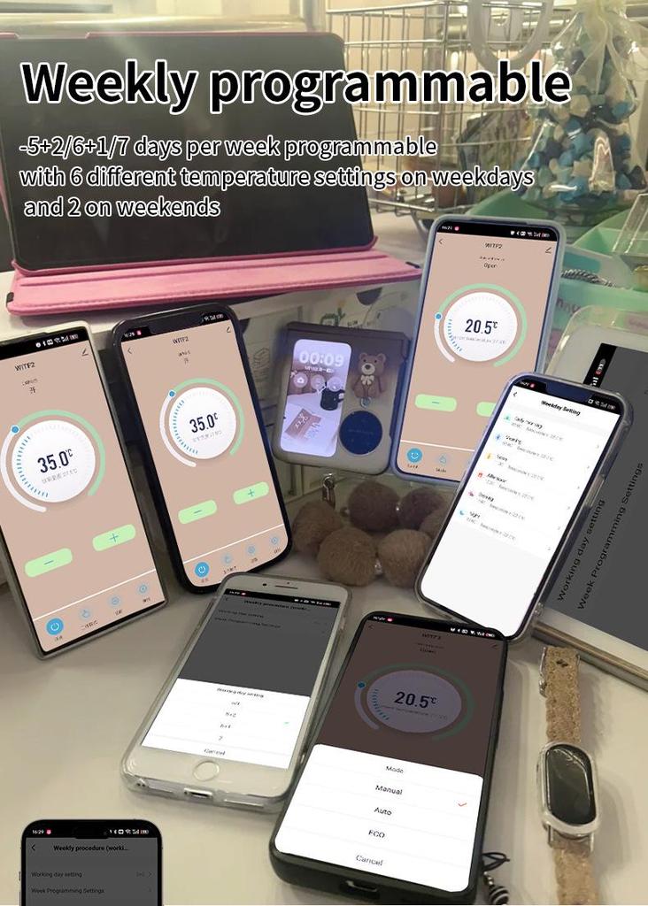 WiFi Smart Thermostat for Electric & Water Underfloor Heating with Programmable Boiler Switch