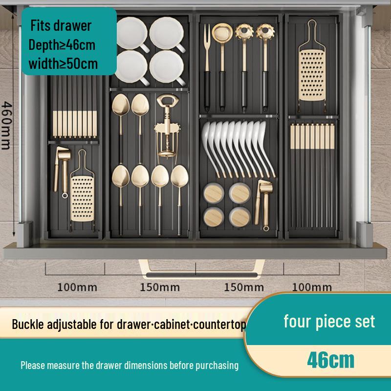 Kitchen Dish Drying Rack with Cutlery Holder and Drawer Organizer