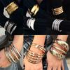 Elegant Geometriskt Vridet Metallarmbandsset