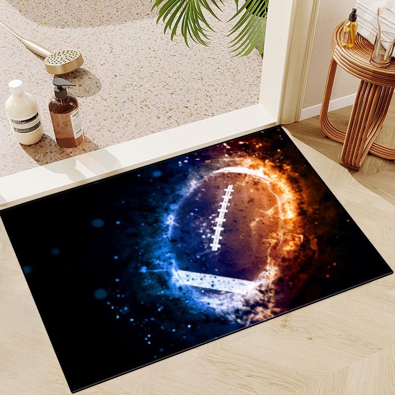 Tapis NFL sur le thème du Super Bowl Tapis de sol antidérapants lavables en machine pour les entrées et la décoration de vacances Célébrez l'esprit du football