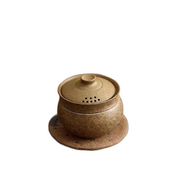 Gaiwan Kuaike Cup Travel Single Tea Set For One Person Coarse Pottery One Pot One Cup Business Souvenir Storage Bag