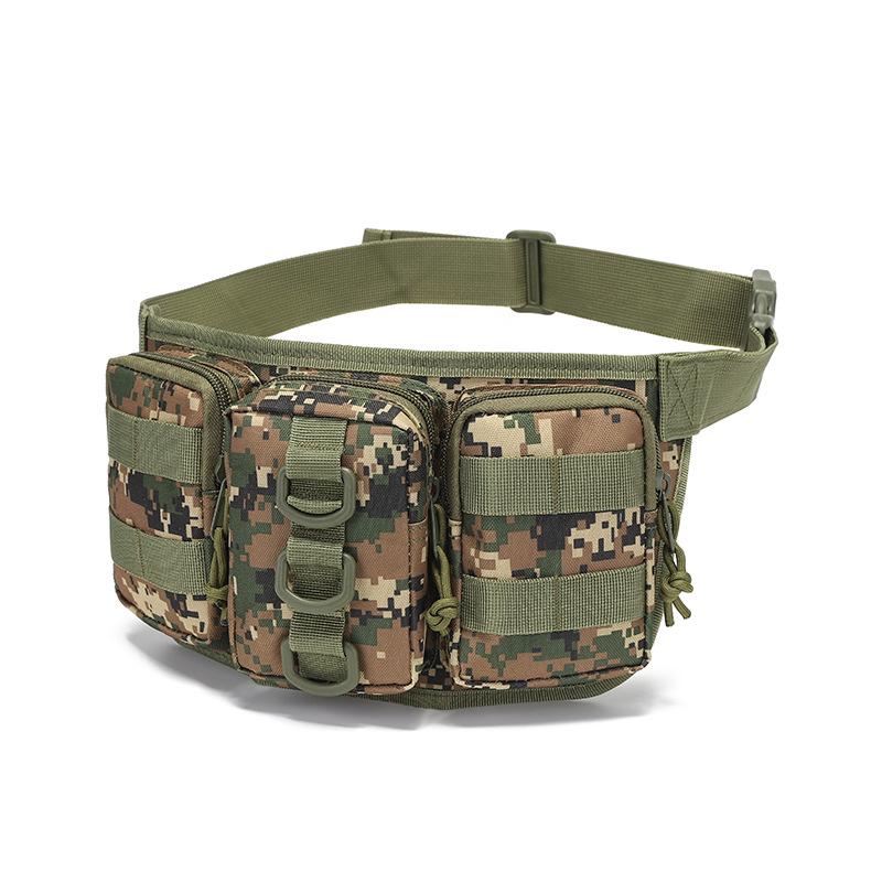 Tactical Camouflage Waterproof Fanny Pack for Outdoor, Cycling, and Mountaineering with Three Compartments