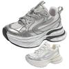 Women's Chunky Sneakers White Luxary Ladies Running Casual Sneakers Fashion Light Sports Fitness Mesh Shoes Mid Heel Pumps