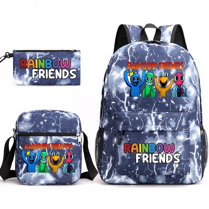 Rainbow Friends Rainbow Friends Game Original Styling Backpack Three-Piece Cartoon Student School Bag