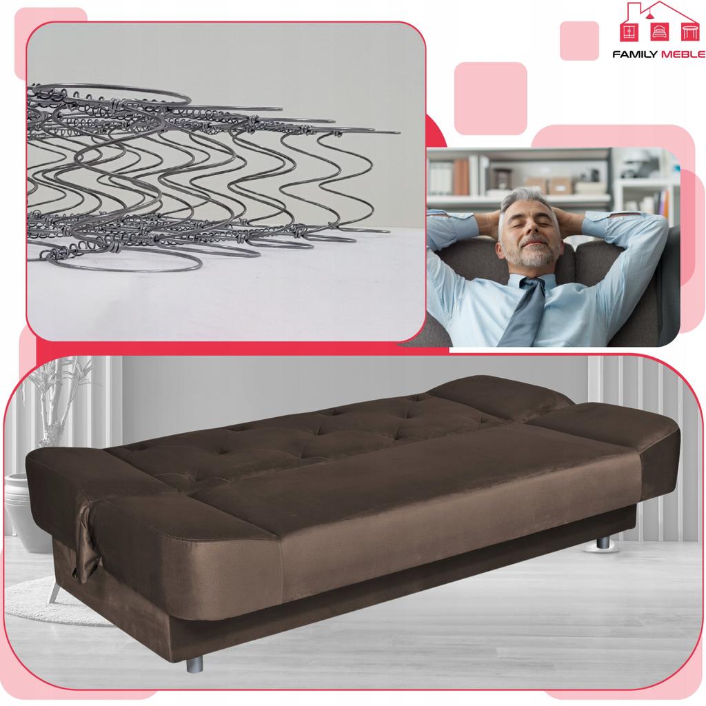 Kanapa sofa Sara Karo rozkładana wersalka spania bonell łóżko Family meble