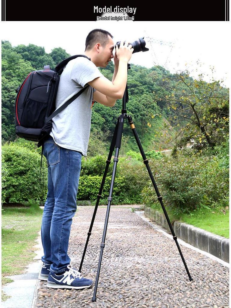 Lightweight Q999 Aluminum-Magnesium Alloy Folding DSLR Tripod - Portable & Stable for Shooting