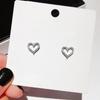Korean Earrings S925 Silver Color Heart Bling Zircon Stone Stud Earrings for Women Fashion Jewelry 2024 Trend