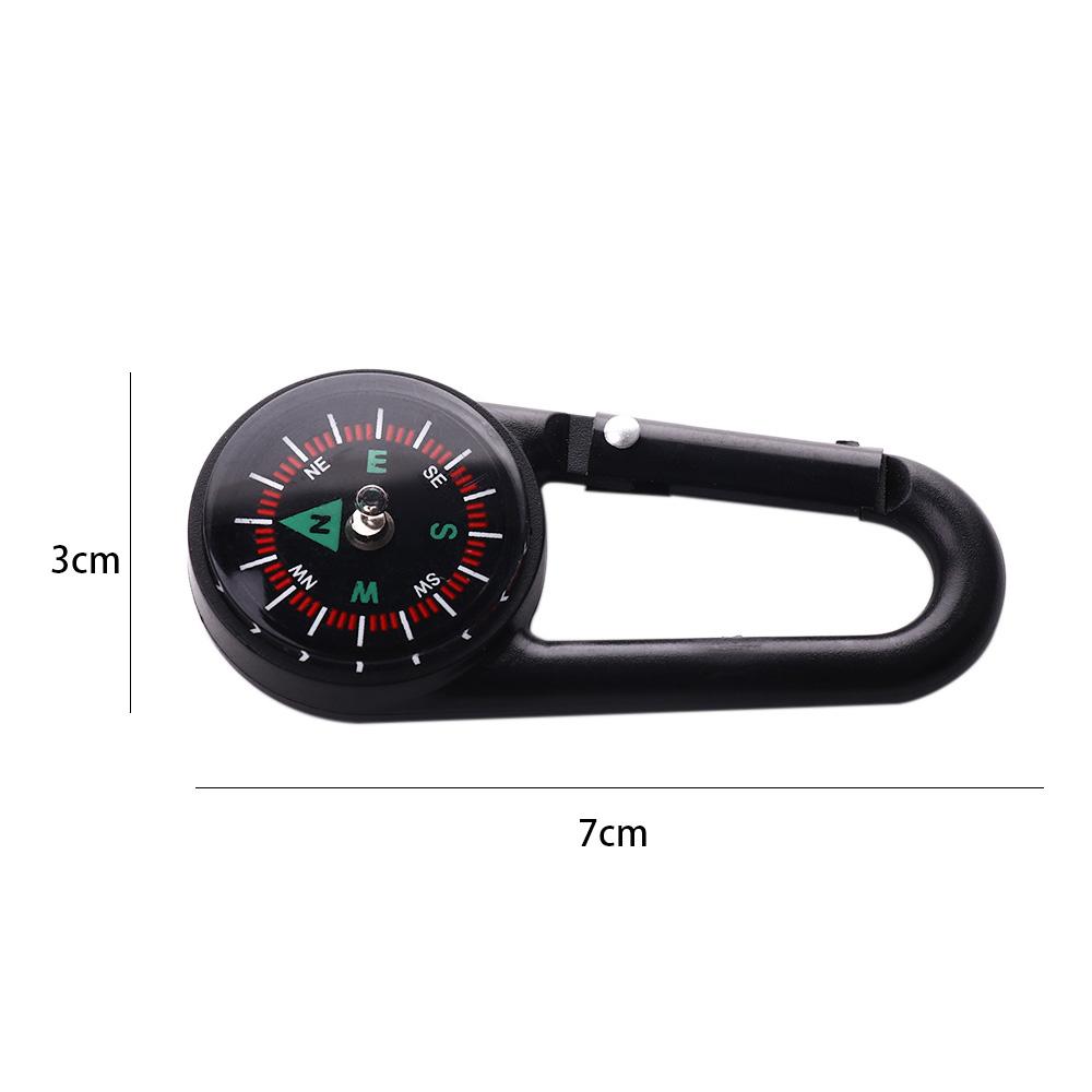 Multifunction Compass for Camping Climbing Hiking Mini Carabiner Keychain Compass Thermometer Hanger Key Ring Hook Outdoor Tools