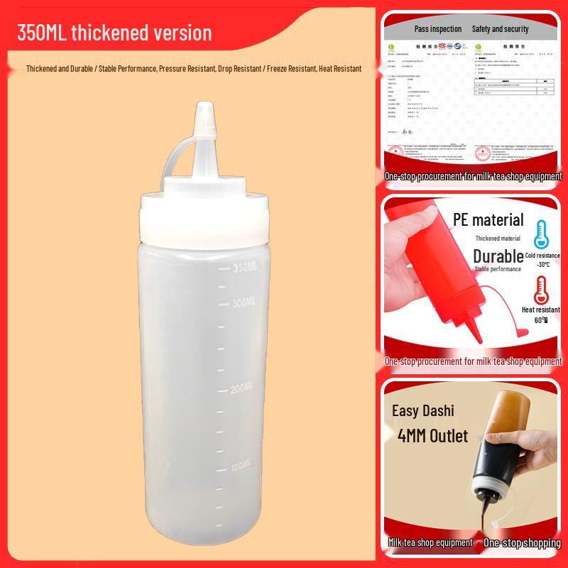 Graduated Squeeze Bottle for Sauces and Dressings - Pointed Tip for Precision