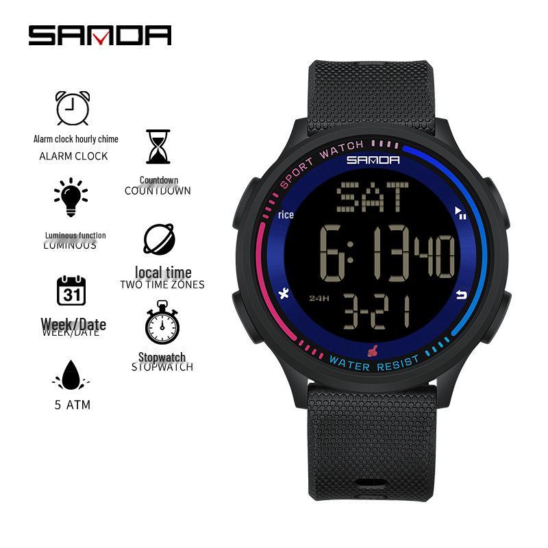Sanda New Youth Luminous Waterproof Student Watch - Unisex Design for Middle Schoolers