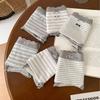 A053 Women's Soft Gray & White Striped Triangle Briefs - Skin-Friendly, Hip-Wrapping, Pure Cotton, Antibacterial Style for Teens, 2025 Collection.