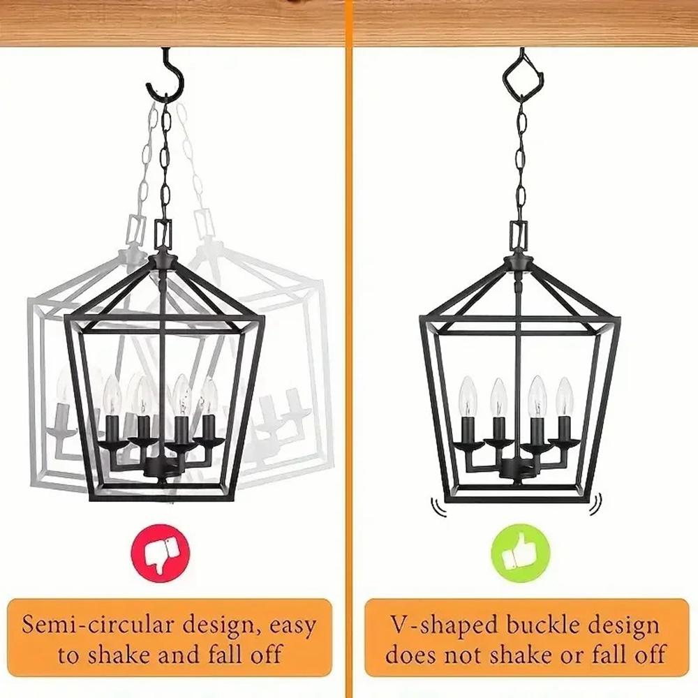 10 PCS Square Snap Safety Hooks Diamond Shaped Hangers Sturdy Anti-Drop Q-Type Hooks