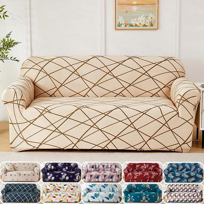 1pc Stretch Sofa Slipcover, Printed Non-slip Sofa Cover, Couch Cover Four Seasons Universal Furniture Protector for Living Room