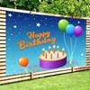 2D Cartoon Birthday Cake with Candles Photo Booth Background