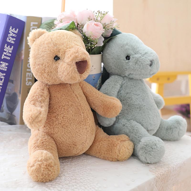 Nordic Style Cute Rabbit Fur Animal Plush Toy Cartoon Dinosaur Elephant Pig Bear Panda Doll Appease Baby Toys Children'S Gifts