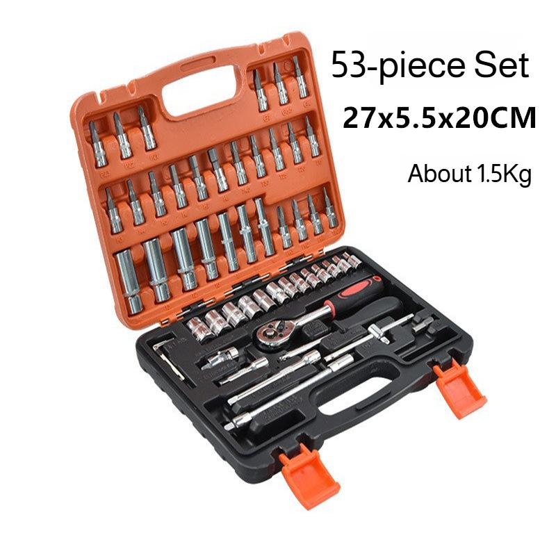 46 Pieces 1/4 inch Drive Socket Ratchet Wrench Set, with Bit Socket Set Metric and Extension Bar for For Car Repair, Bicycle