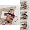 Vintage Water Bucket Bag With Tassel Embroidery For Daily Use In Art Style