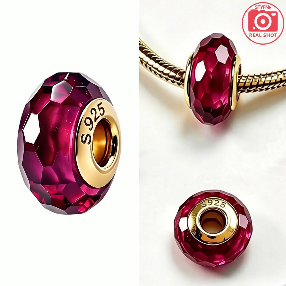 New Exquisite 925 Silver Colored Glass Beads Flowers Murano Bead Charms Fit DIY Bracelet Jewelry Fine Gift for Women