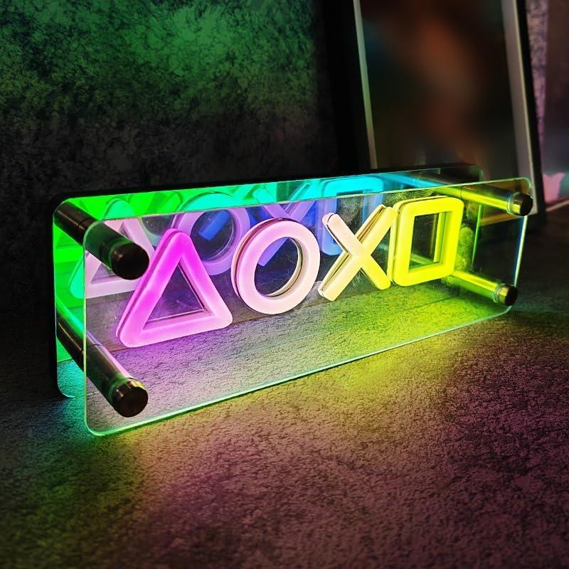 Neon Signs Lights, 3D LED Table Lamp, Colorful Thousand Layer Mirror Atmosphere Lighting,for E-sport,Bedroom,Birthday,Party Deco