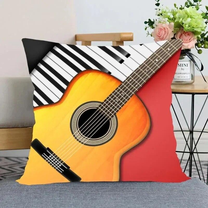 Music Theme Series Pillowcases, Living Room Sofa Chair Cushion Covers, Bedroom Home Decoration Gifts