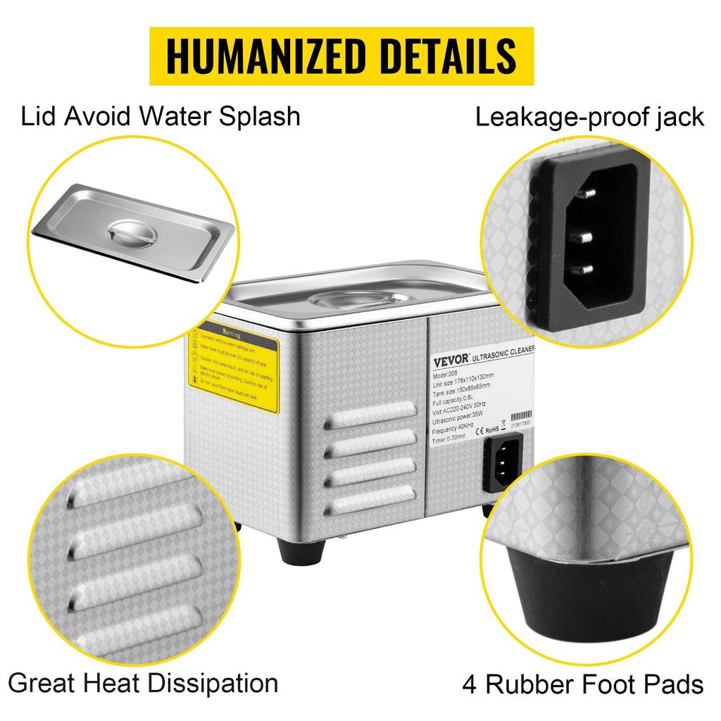 0.8L Ultrasonic Cleaner - Cleaning Equipment - Ultrasonic Cleaning Basket