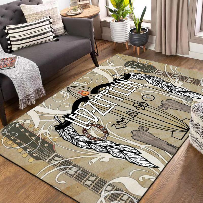 15 Size Led-Zeppelin Pattern Rug for Living Room Bathroom Mat Creative Door Mat Bedroom Home Decor Rug Decoration Maison