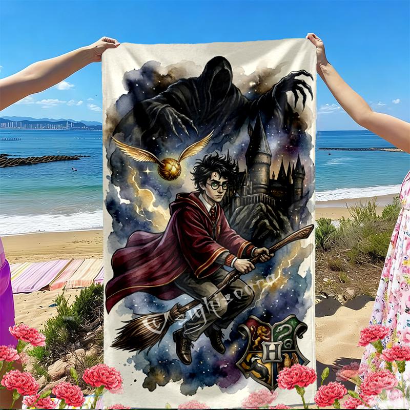 Fantasy film Print Beach Towel, Versatile Lightweight Absorbent Beach Towel for Pool Surf Yoga Bathroom, Perfect Birthday Holiday Gift