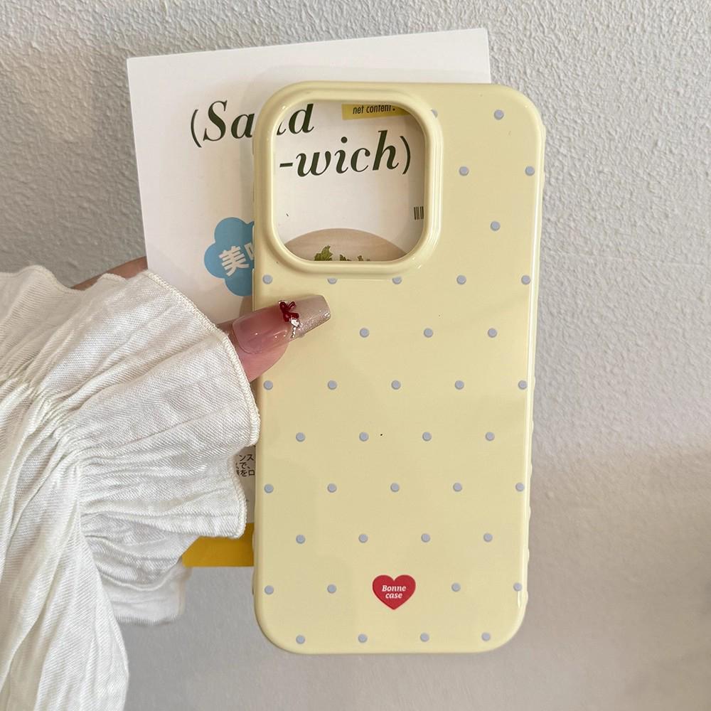 INS Polka Dot Small Fresh Mobile Phone Case for IPhone 17 16 15 14 13 Pro Max Ultra Slim Shockproof Cover for IPhone 17 Pro Case