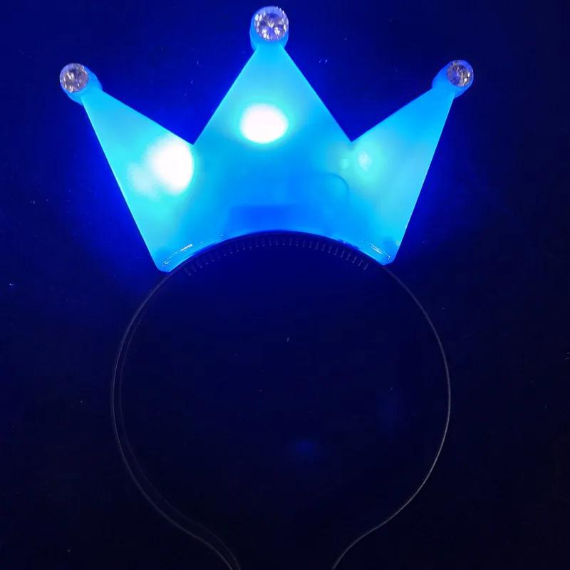 11pcs Customized LED Crown Headbands Light Up Crown Headbands Tiara Glitter Hairbands Wedding Party Supplies Party Favors