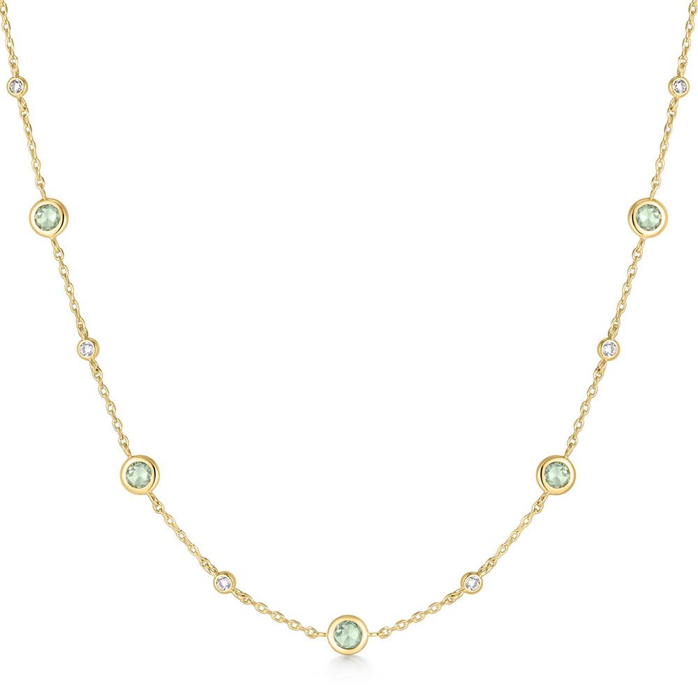 Ania Haie Gold Mint Green Station 925 Silver Necklace N073-05G