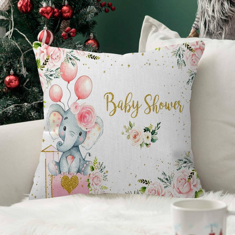 Elephant Baby Shower Pillow Cushion Cover Pillowcase Living Room Sofa Home decorative pillowcase
