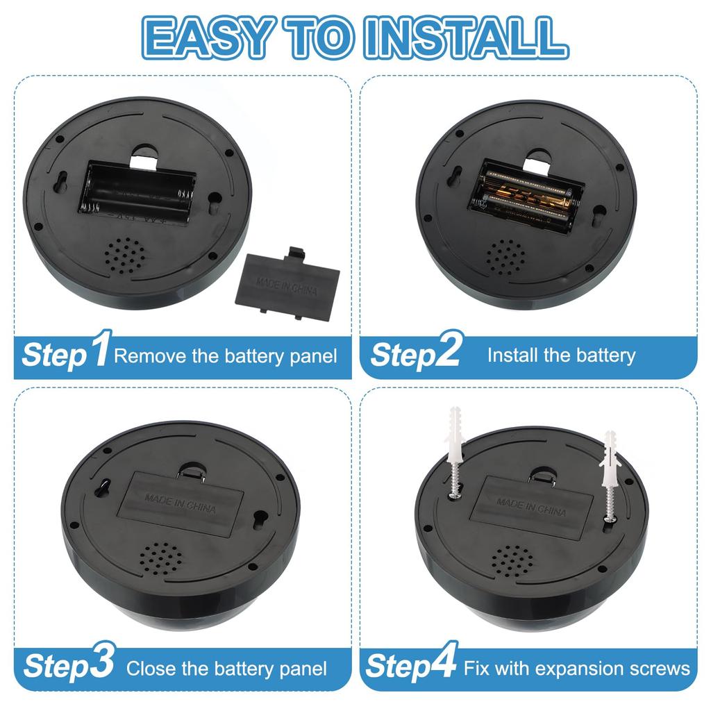 PATIKIL 4pcs Fake Security Camera Dummy Dome Camera with Flashing Red LED for Indoor and Outdoor Home Business White Lights/Screws/Cover