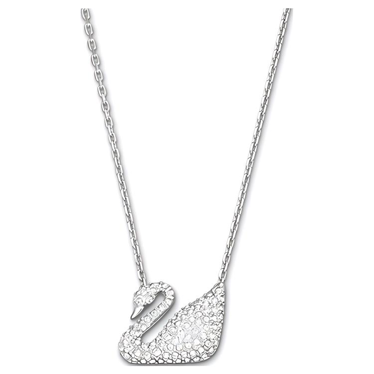 Swarovski Artificial Crystal, Swarovski Element, Rhodium Plated Necklaces Womens White
