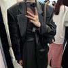 Premium Loose PU Suit Jacket Women with Non-Cracking Padded Shoulders Spring Autumn Fashion Plus Size Suit Female