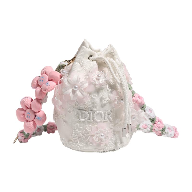

DIOR [Customized Cosmetic Bag] The canvas is full of flowers, romantic, flowery, gentle, elegant, portable and portable белый