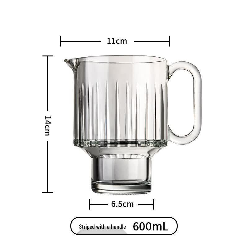 MDNG Striped Glass Juice Carafe Set with Handle