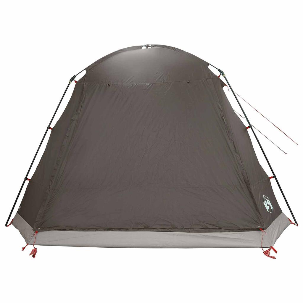 Cabin Tent with Roof Brown and Gray 12 Person Polyester and Steel