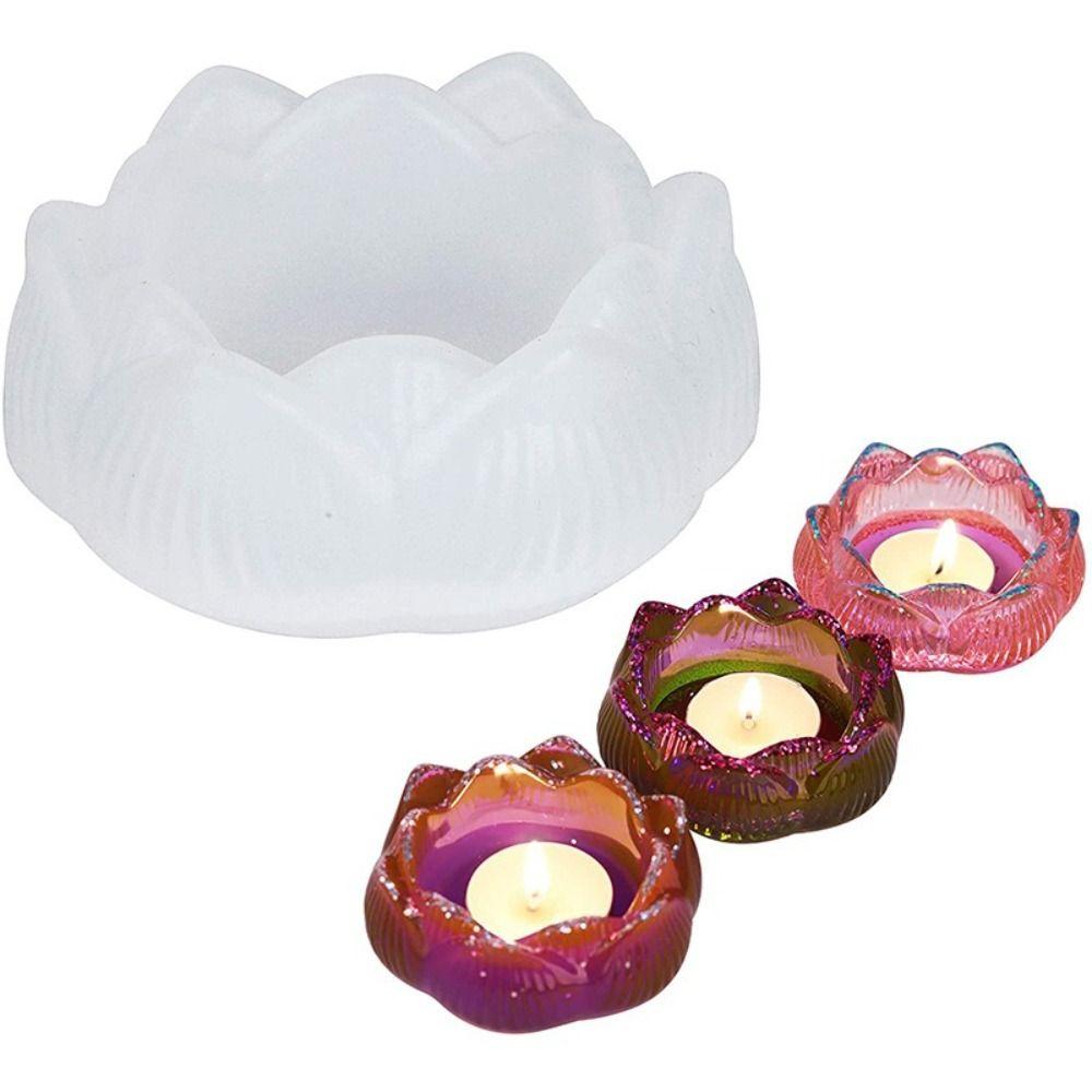 DIY Candle Holder Mold Silicone Candle Jar Mold Lotus Flower Silicone Mold  Home Decoration
