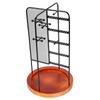 Rotating Jewelry Stand Iron Pine Wood Base Earring Display Holder for Necklace Bracelet Watch Black