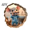 Waterproof Wall Murals Christmas Cute Mouse Break?Through Decals, 3D Hole Self?Adhesive Stickers Stickers, DIY Decor for Living Room Entryway Kids