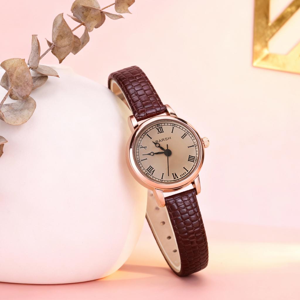 Fashion Retro Simple Leather Watch with Round Dial Quartz for Women, Suitable for Everyday Wear, Christmas Gift