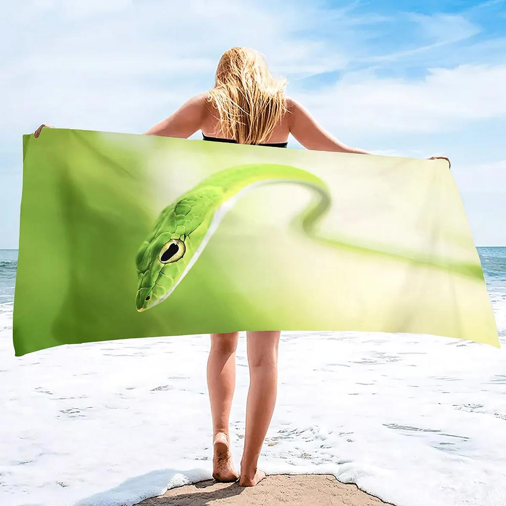 Schlangen Strandtuch Übergröße,Dickes Mikrofaser-Strandtuch,Super saugfähig,Sandfrei,Kühles Bade-Strandtuch für Reptilienliebhaber