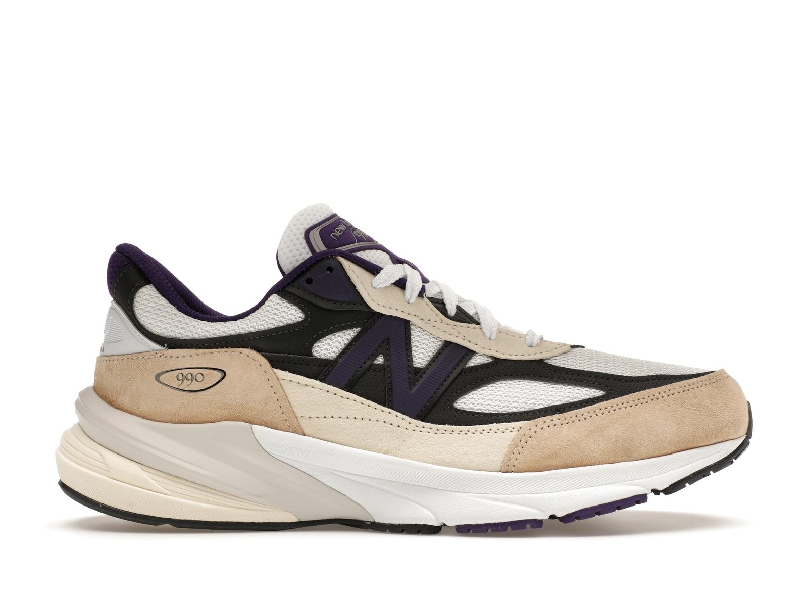 

New Balance 990v6 Made in USA White Black Plum - U990WB6 EU 44 білий