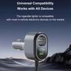 120W Intelligent Car Charger PD65w Fast Charging Adapter with Voltages Display USB A USB C Port Safety Protections