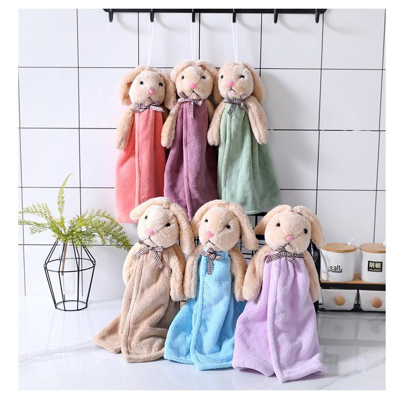 Lucky Rabbit Hanging Children's Quick-Dry Hand Towel - Absorbent for Kitchen & Bathroom