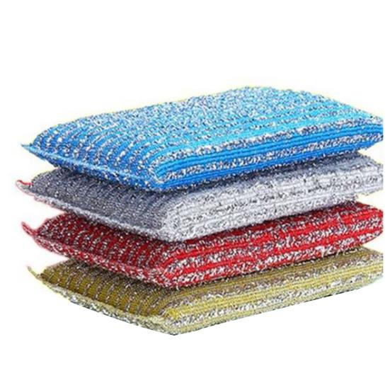 Esponja de limpieza lavable, fácil de limpiar, Color aleatorio, limpiador de ollas de descontaminación fuerte para uso diario, 4 Uds.
