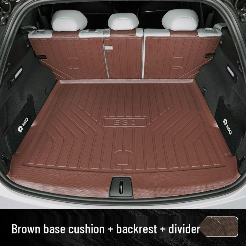 Compatible with 25 NIO ES6 models: TPE trunk mat, tailgate mat, door sill mat, and trunk cover.